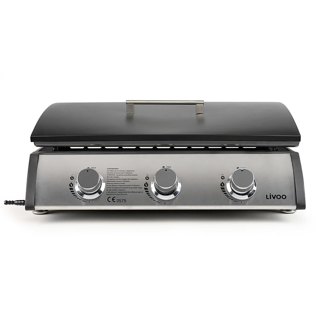 Livoo Plancha gaz 3 bruleurs noir/gris