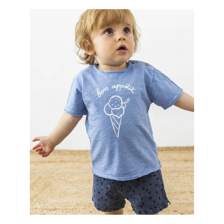 Búho Short de Bain Coton Bio Animal Bébé | Bleu marine