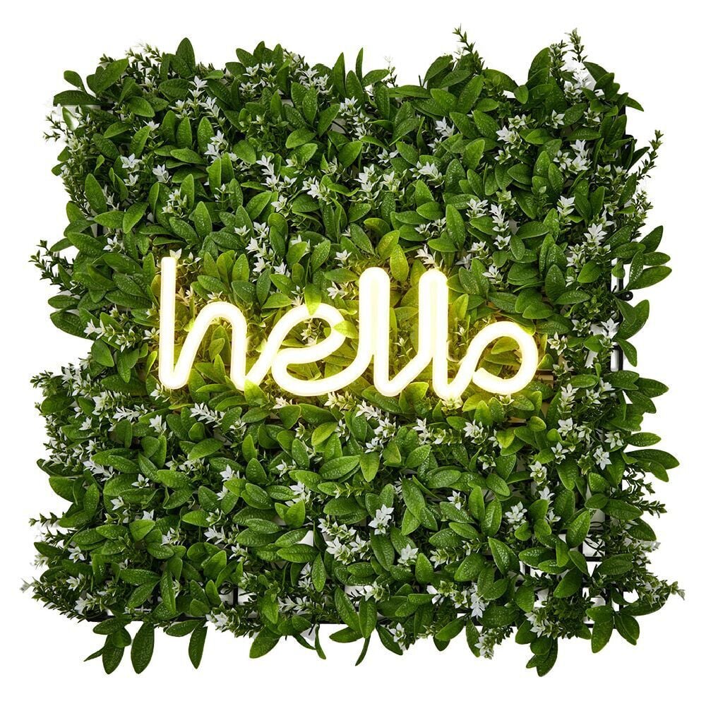 Néon solaire mot Hello 140 LED blanc chaud L35xH12cm