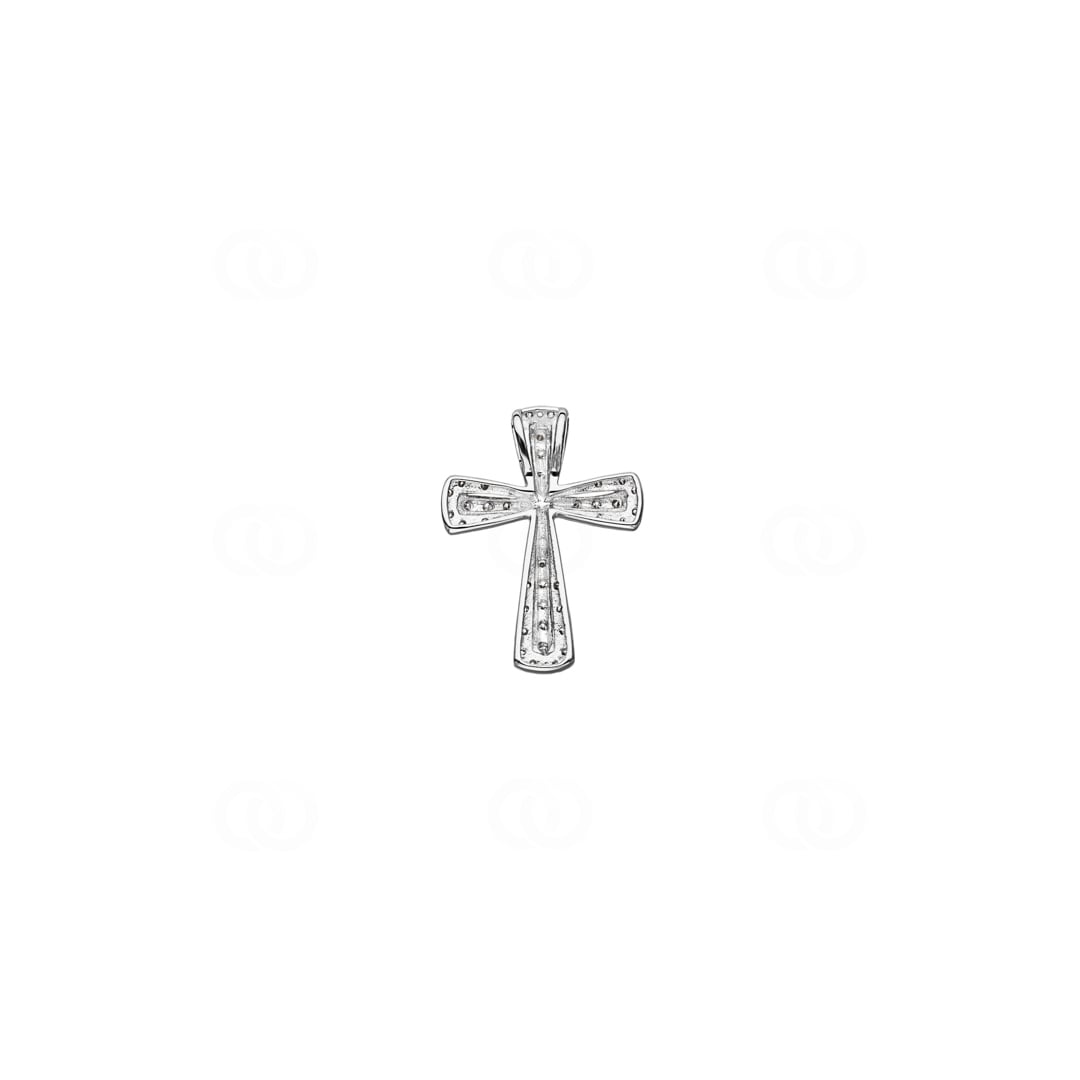 Kreuzanhänger 750/18 K Weissgold mit Diamanten 0.15 ct H/si