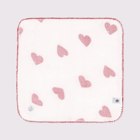 Mouchoir bébé en gaze   Cœurs        de               Petit Bateau