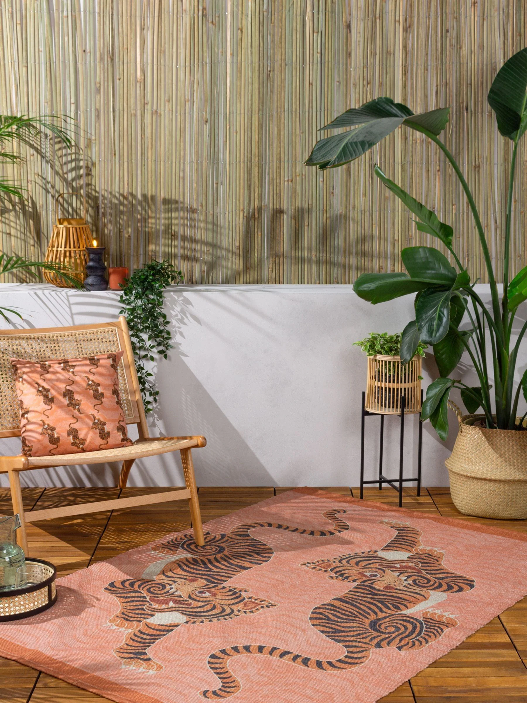 furn. Tibetan Tiger Animal Washable Outdoor/Indoor Rug