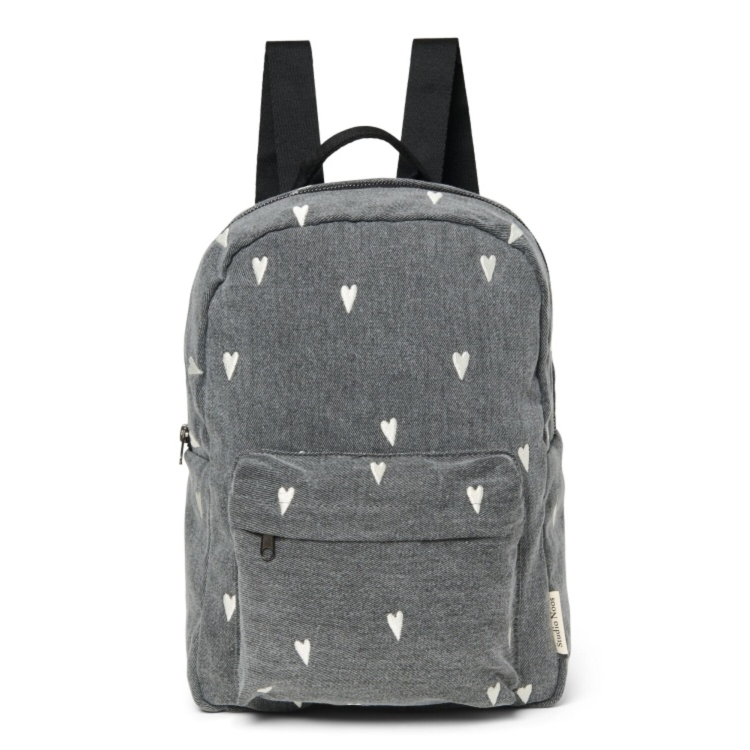 Studio Noos | Denim midi backpack | Grey hearts