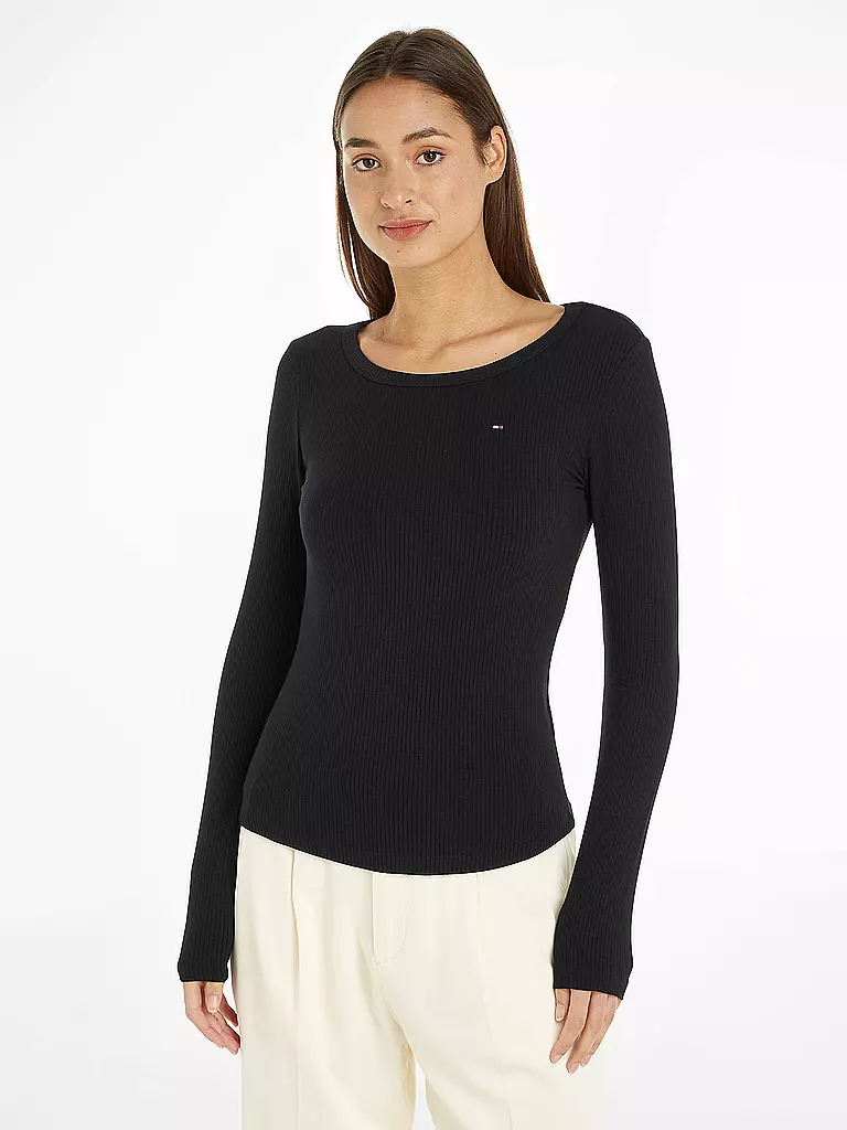 TOMMY HILFIGER Langarmshirt schwarz