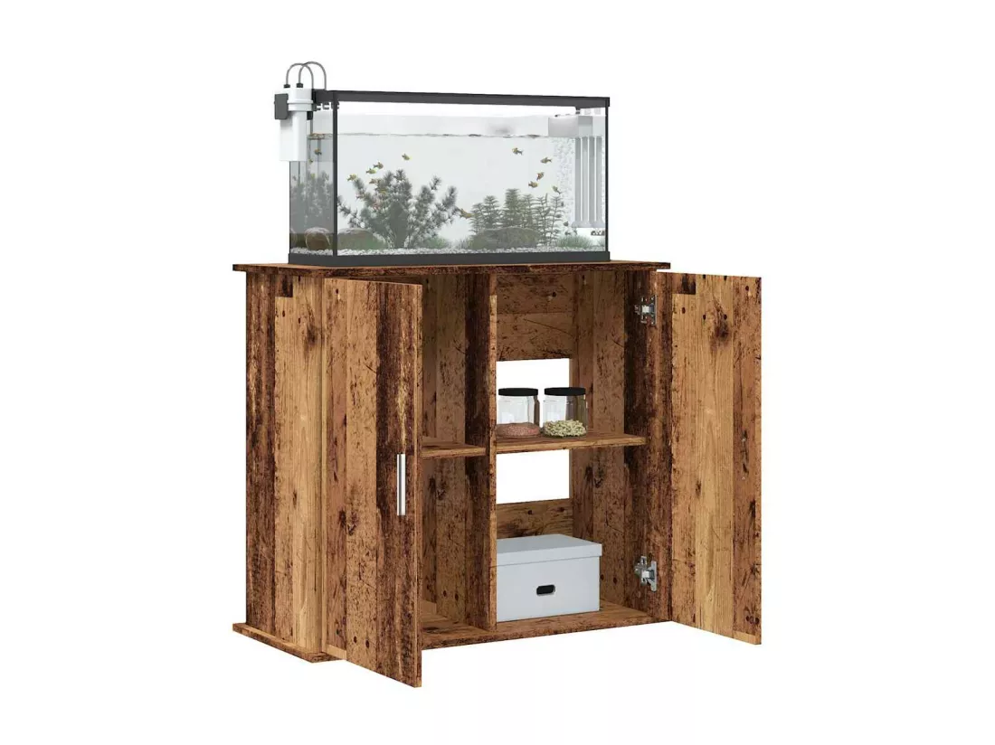 Support pour aquarium vieux bois 81x36x73 cm bois d'ingénierie