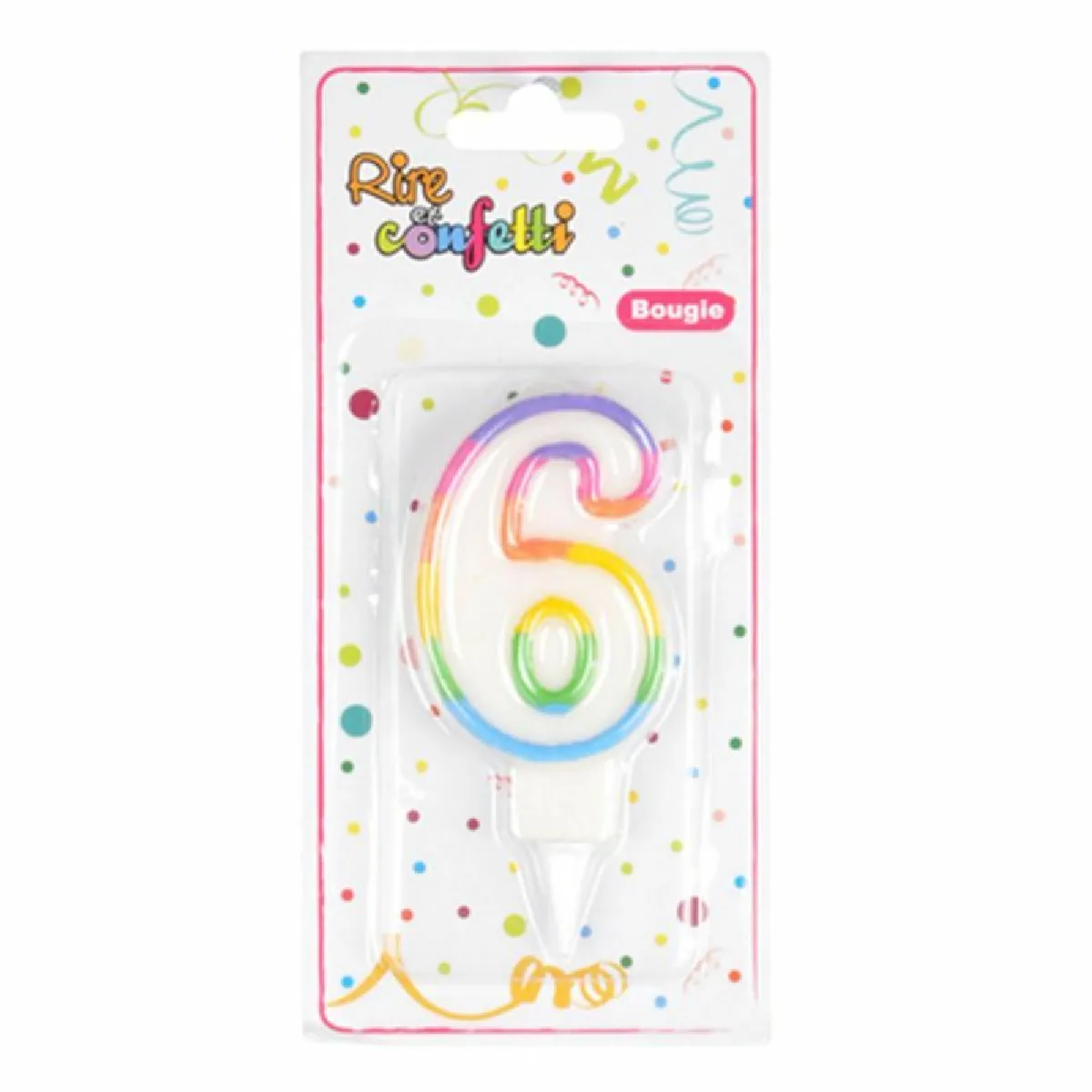 Paris Prix Bougie Chiffre 6 Multicolore