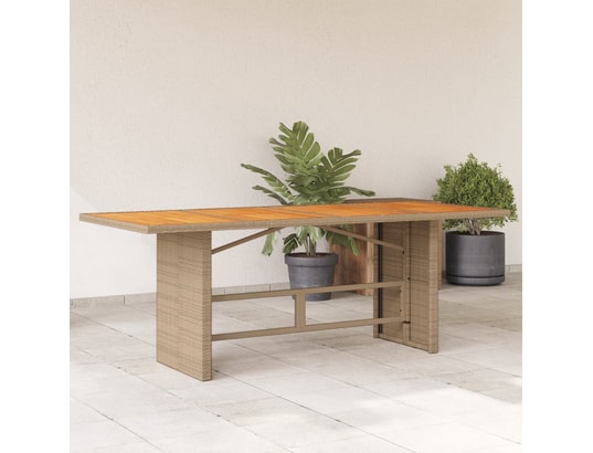 VIDAXL - Table de jardin avec dessus en bois d'acacia beige 190x80x7...