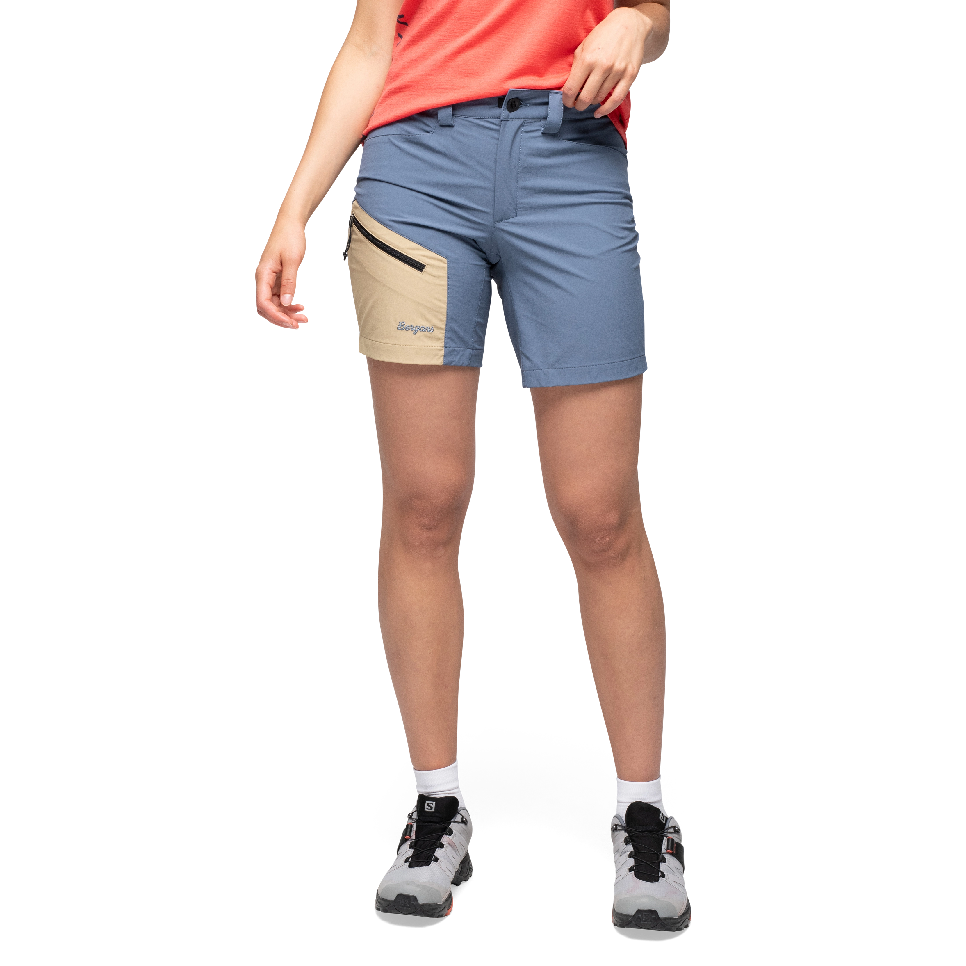 Vaagaa Light Softshell Shorts Women Granite Blue / Warm Sand