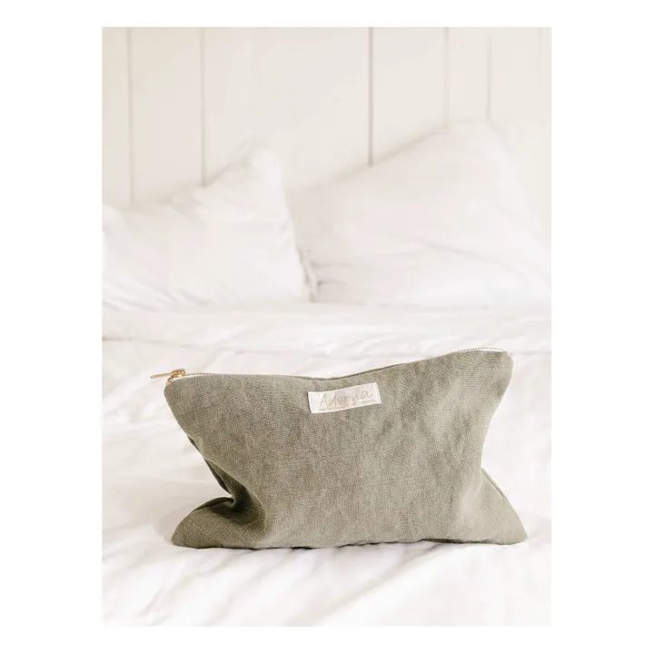 Adorna Pochette en lin | Vert kaki