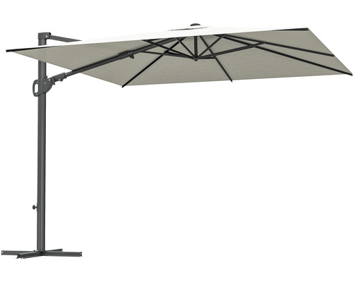 Soluna Orléans zweefparasol, 300 x 300 cm, vierkant, ecru