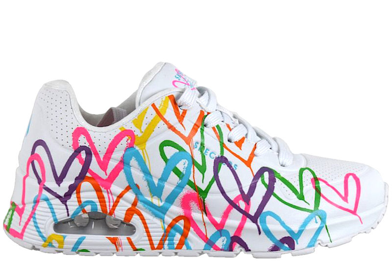 SKECHERS UNO HIGHLIGHT LOVE SNEAKERS I HVIDT PU