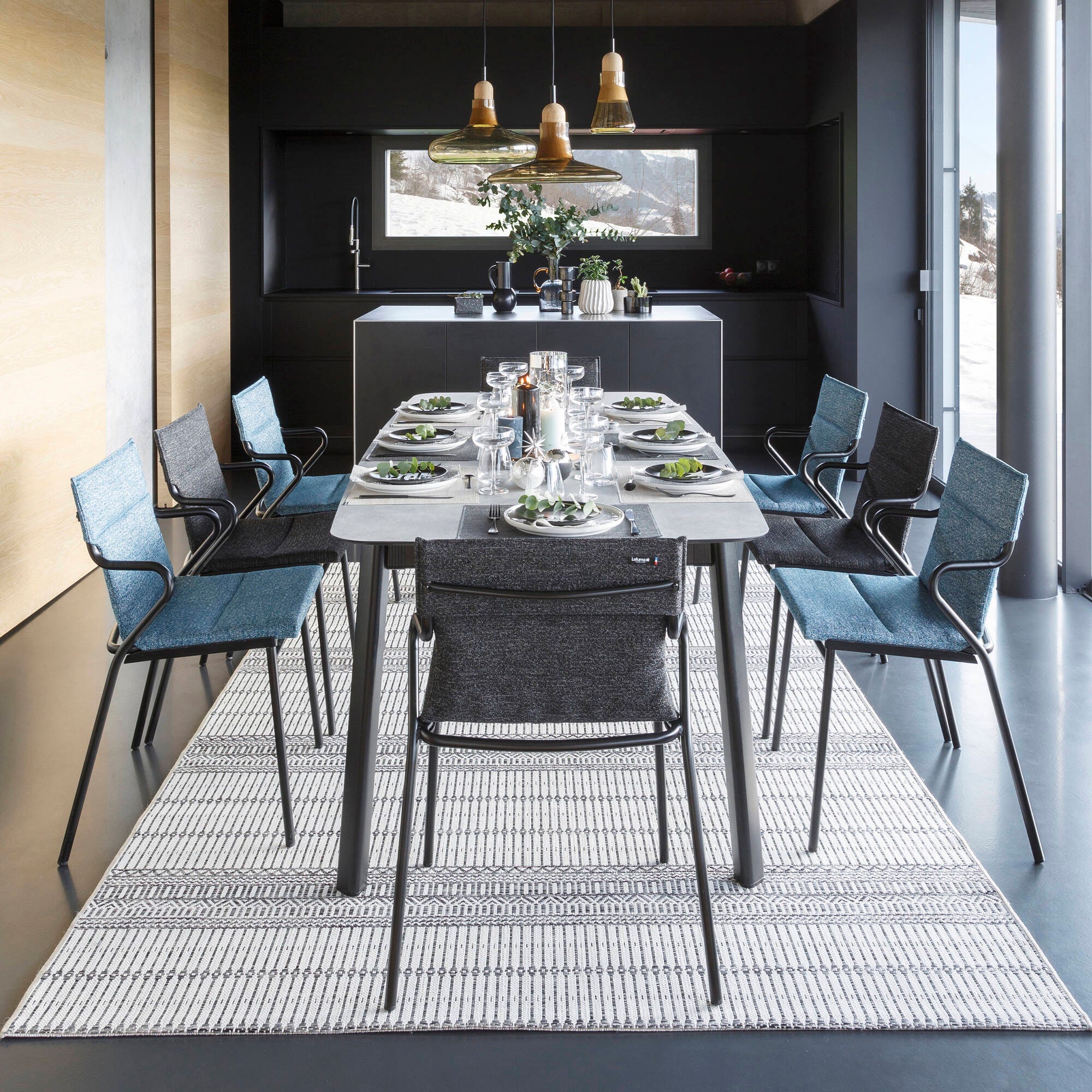 Gepolsterter Esszimmerstuhl Ancône Tundra Cobalt