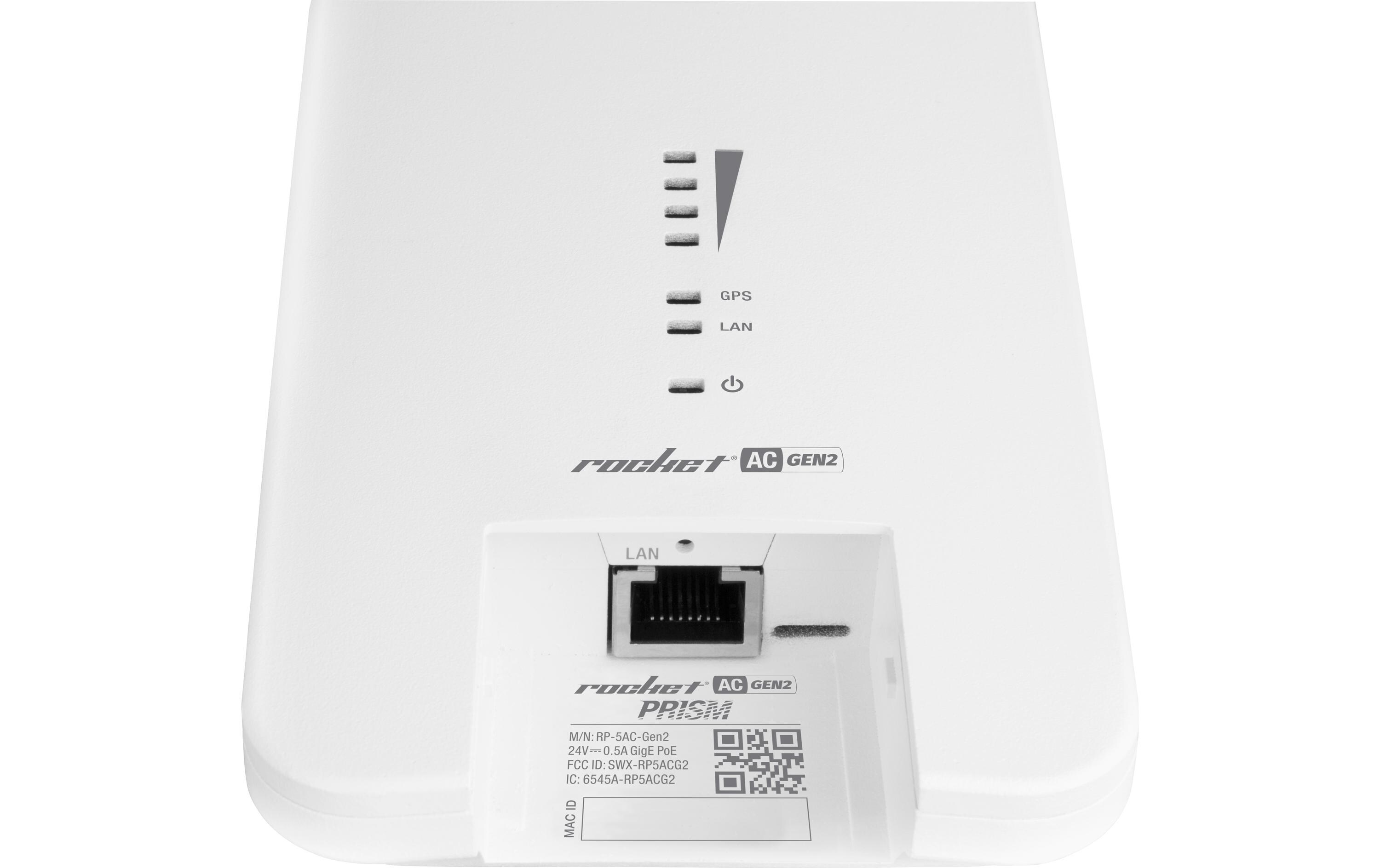 WLAN-Bridge Rocket RP-5AC-GEN2<br>AirMAX ac WLAN-BaseStation mit airPrism Filtertechnologie