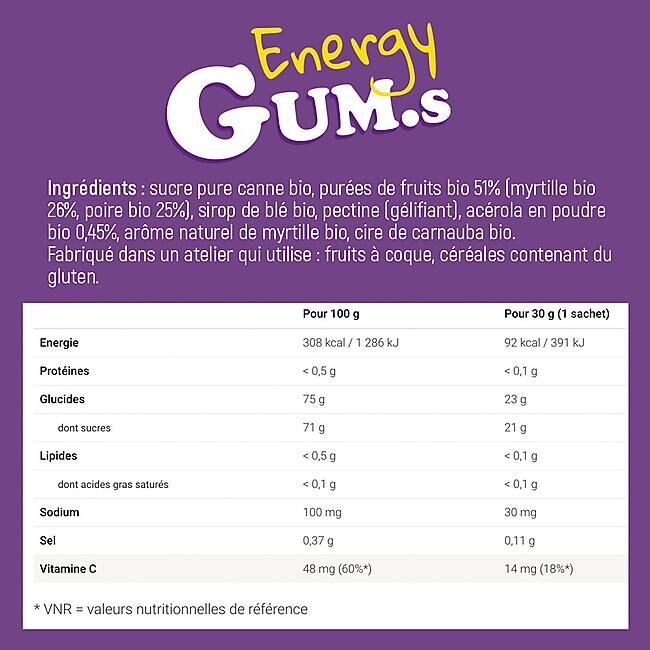 OVERSTIM.S - GEL ENERGY GUMS BIO MYRTILLE