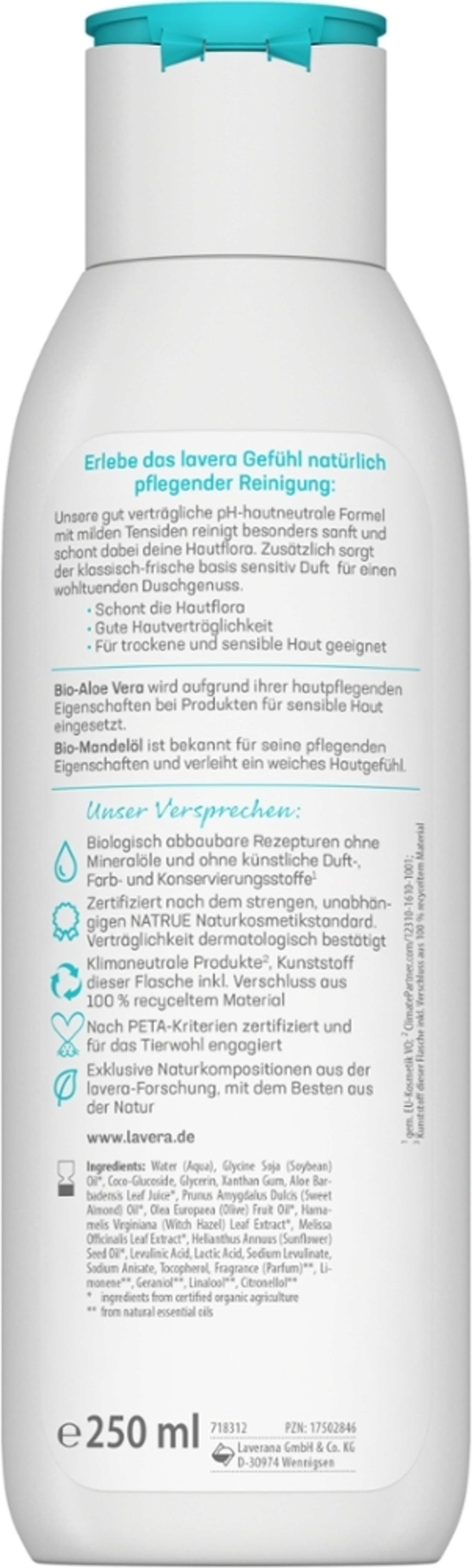 lavera  Basis Sensitiv Cremedusche, 250 ml