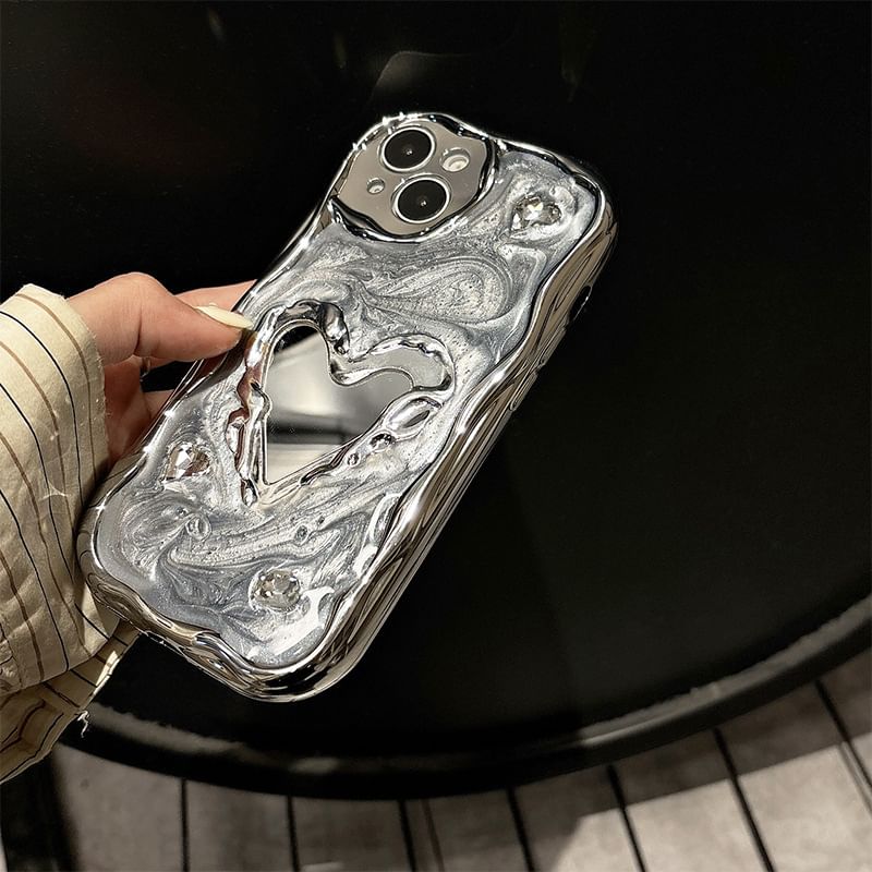 Mobby - Gespiegelde telefoonhoes - iPhone 16 Pro Max / 16 Pro / 16 Plus / 16 / 15 Pro Max / 15 Pro / 15 Plus / 15 / 14 Pro Max / 14 Pro / 14 Plus / 14 / 13 Pro Max / 13 Pro / 13 / 13 Mini