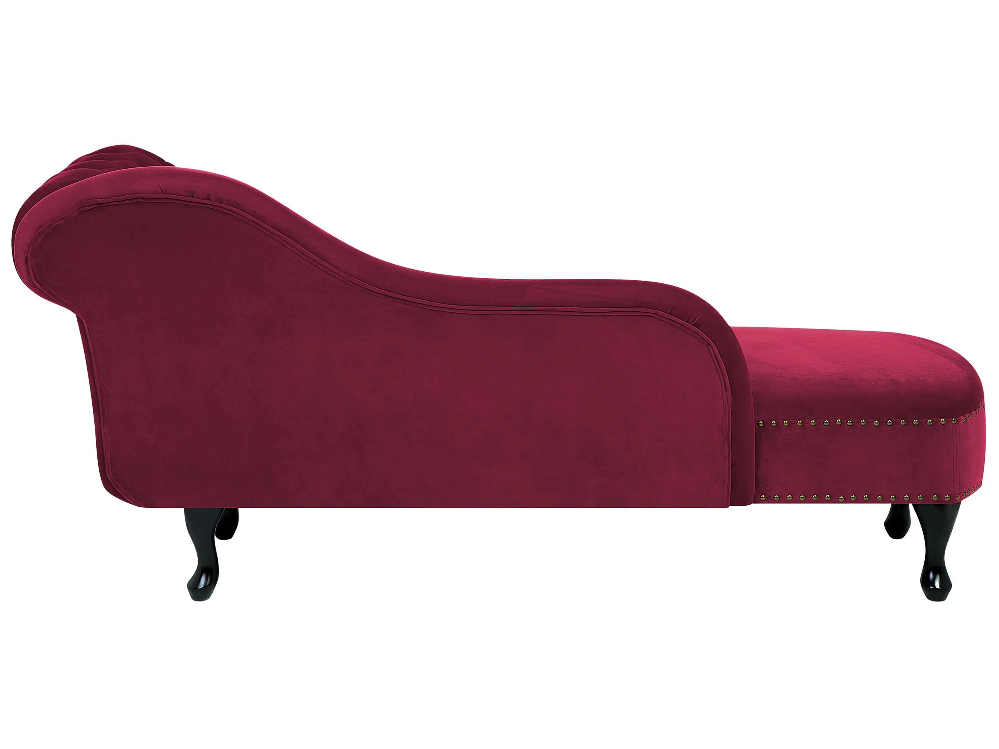Rechtszijdige chaise longue NIMES Fluweel Donkerrood