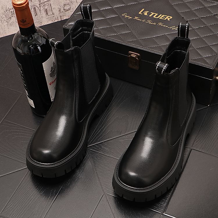 Mr Ozera - Platform Chelsea Boots van imitatieleer