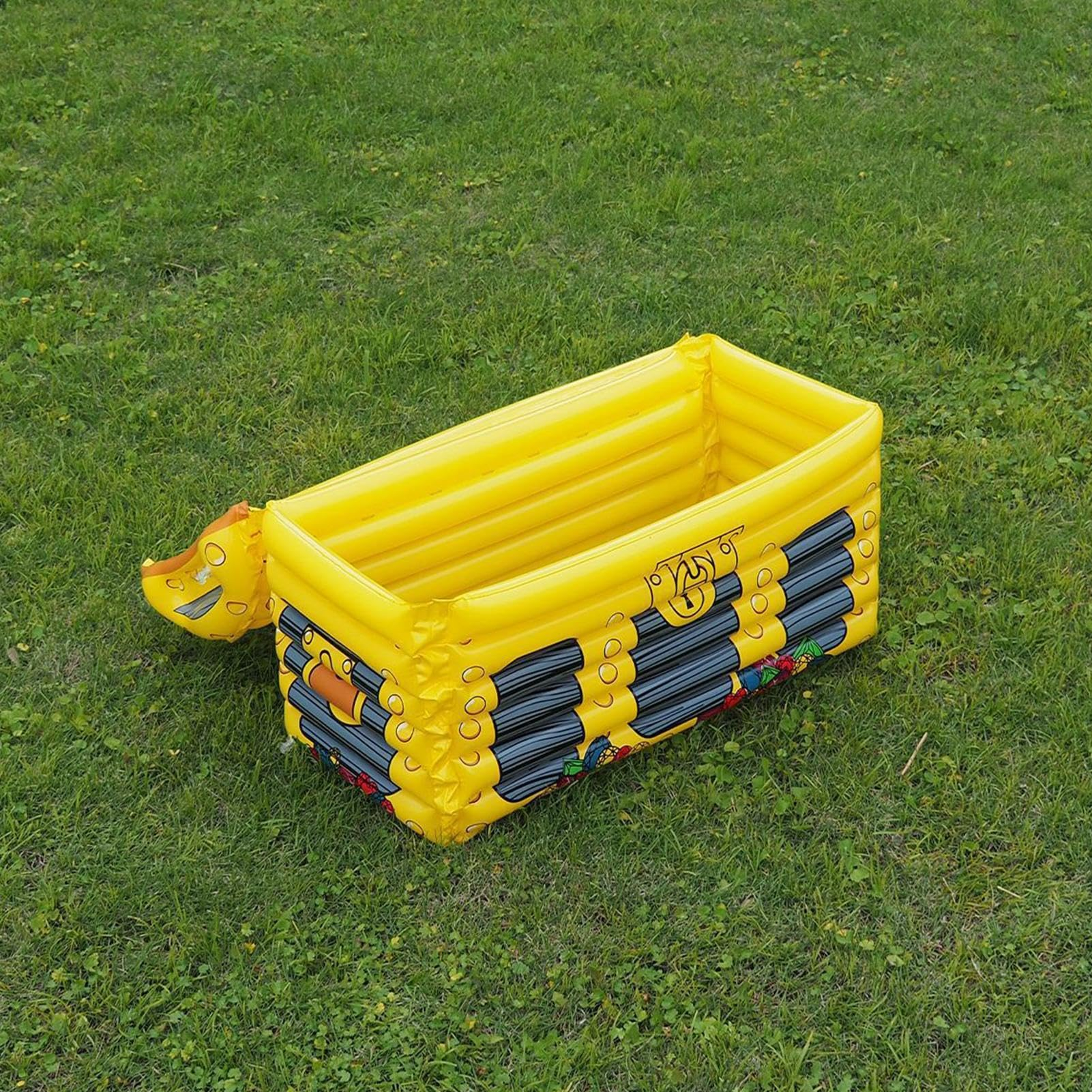 (60x30cm) Aufblasbare Schatzkiste Party Getränke Kühler Schatztruhe Eis Becken Kühltruhe - Gelb / Grau