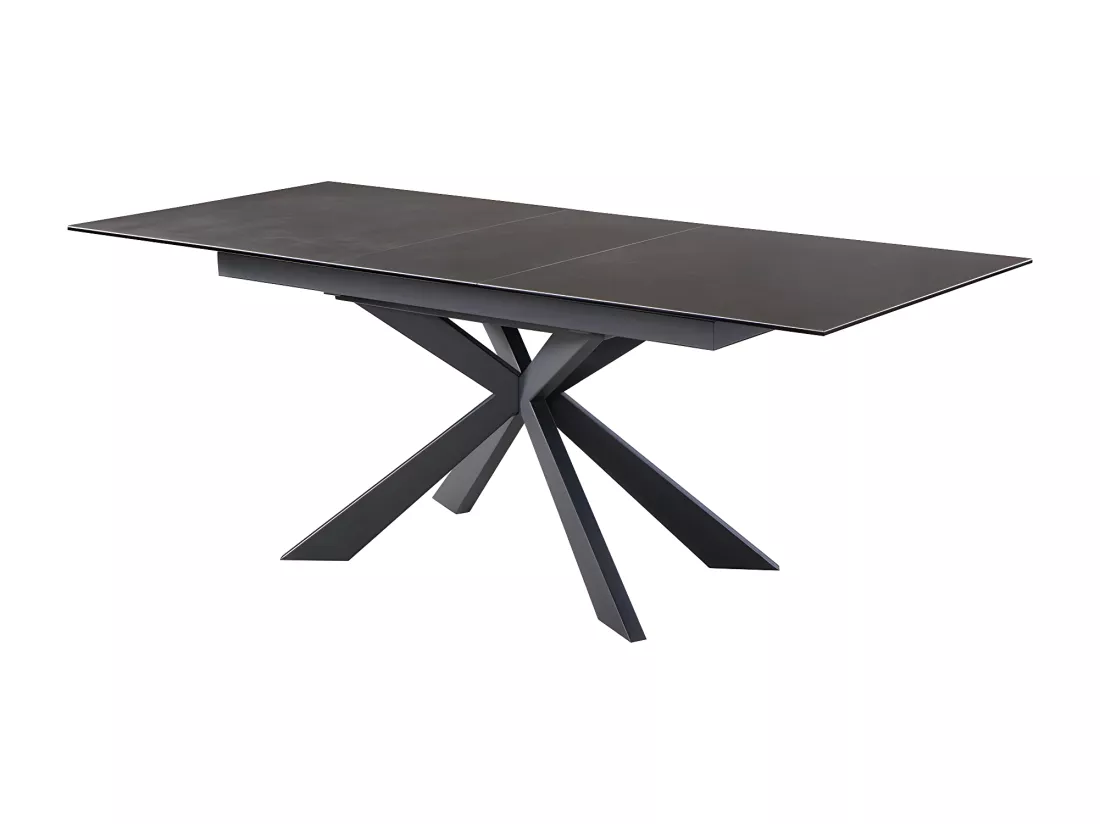 Table à manger extensible ALBINA - 6 à 8 personnes - Céramique & Verre trempé - Anthracite de Maison Céphy