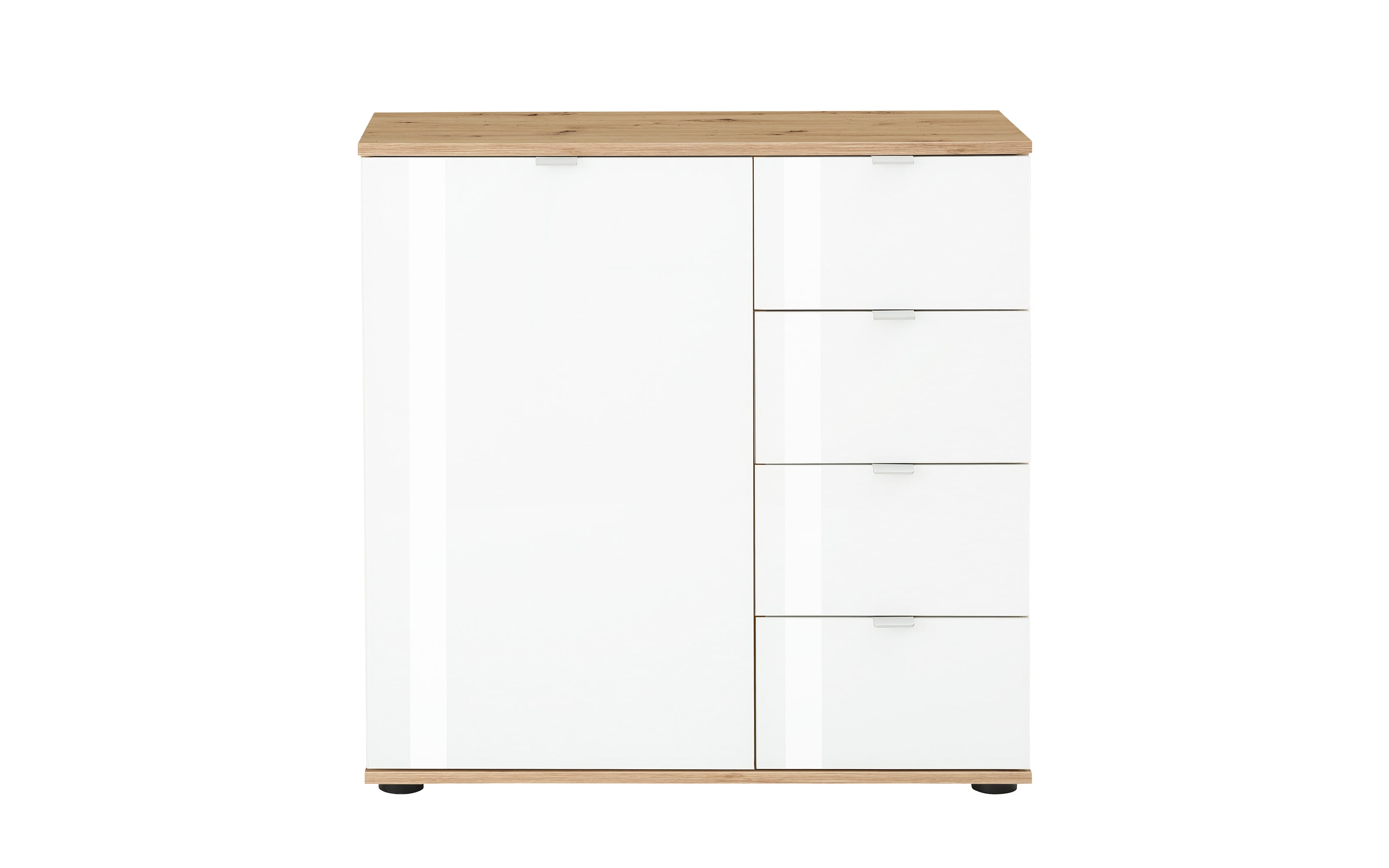Kommode Fonte in Asteiche Nachbildung-weiß, 81 x 82 cm