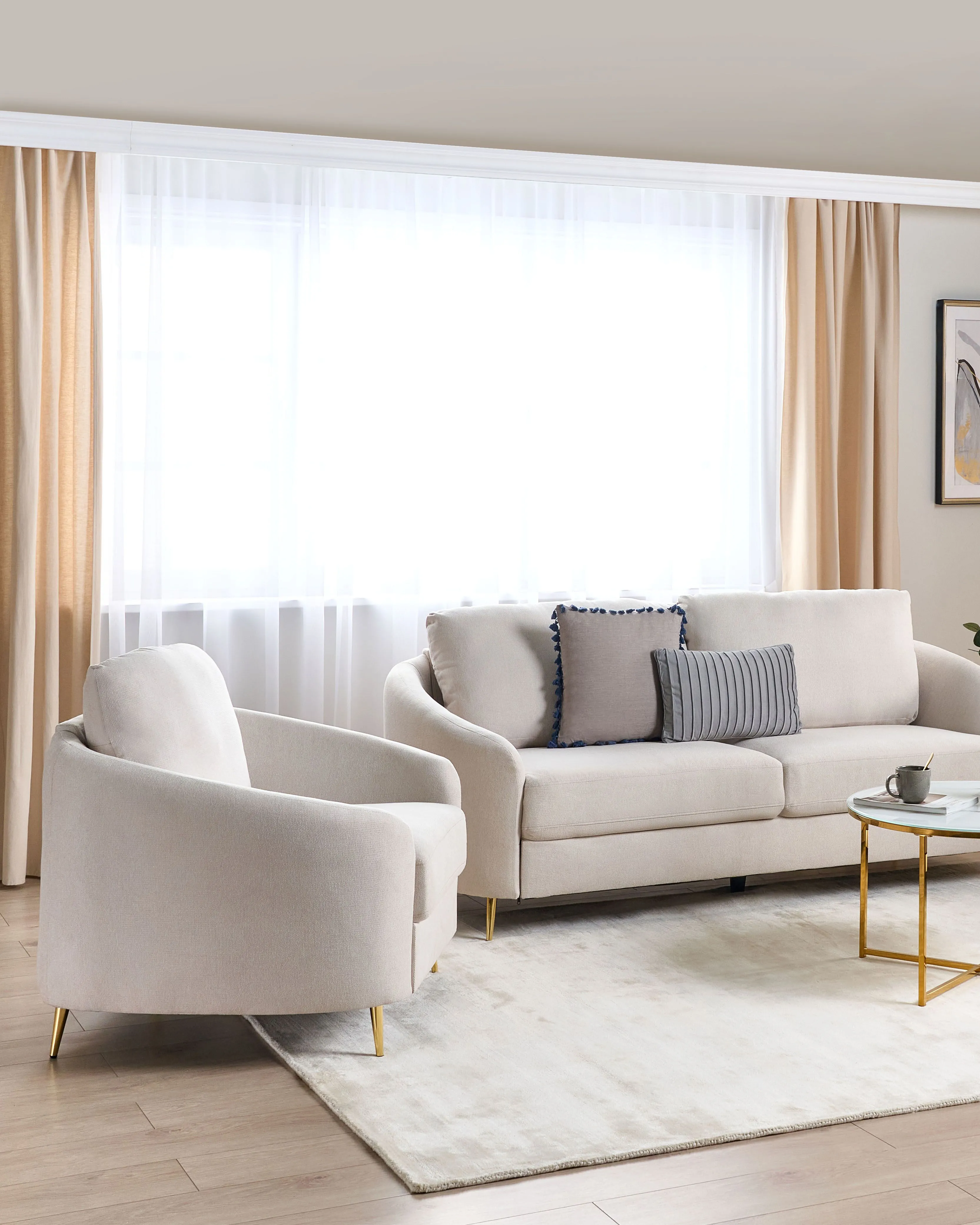 Fauteuil TROSA Stof Lichtbeige