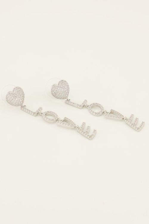 Oorhangers met love letters & strass