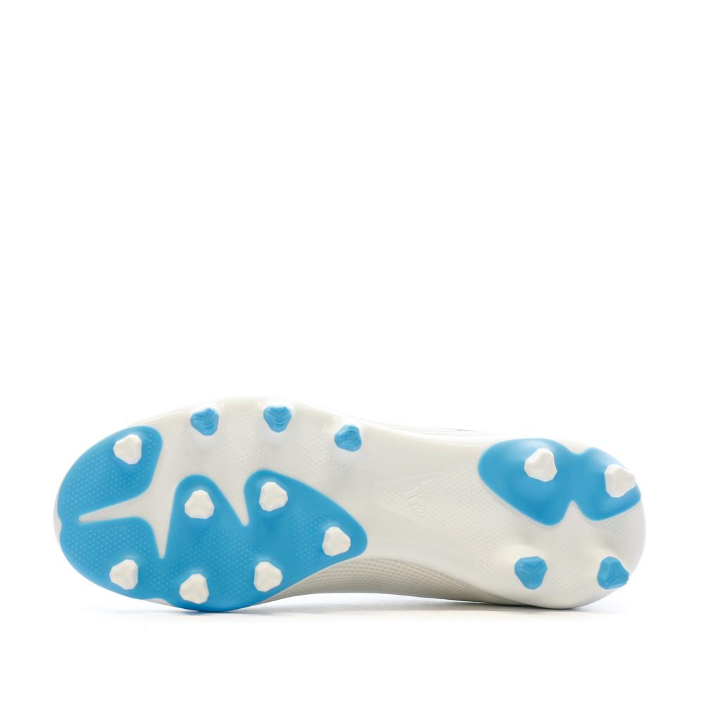 Adidas Chaussures de Football Blanche/Bleu Garçon Adidas X Speedflow.3 Mg J