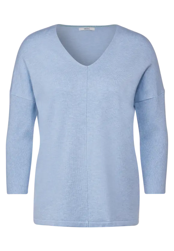 3/4 Feinstrick Pullover - tranquil blue melange