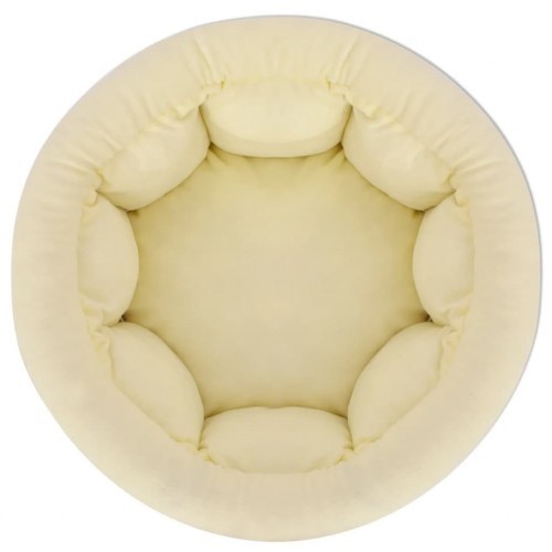 Cama redonda para animais de estimação, bege