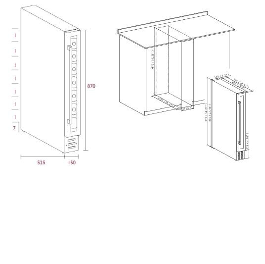 PKM UWTS20-7G Unterbau - Weinkühlschrank, 7 Flaschen, extra schmal