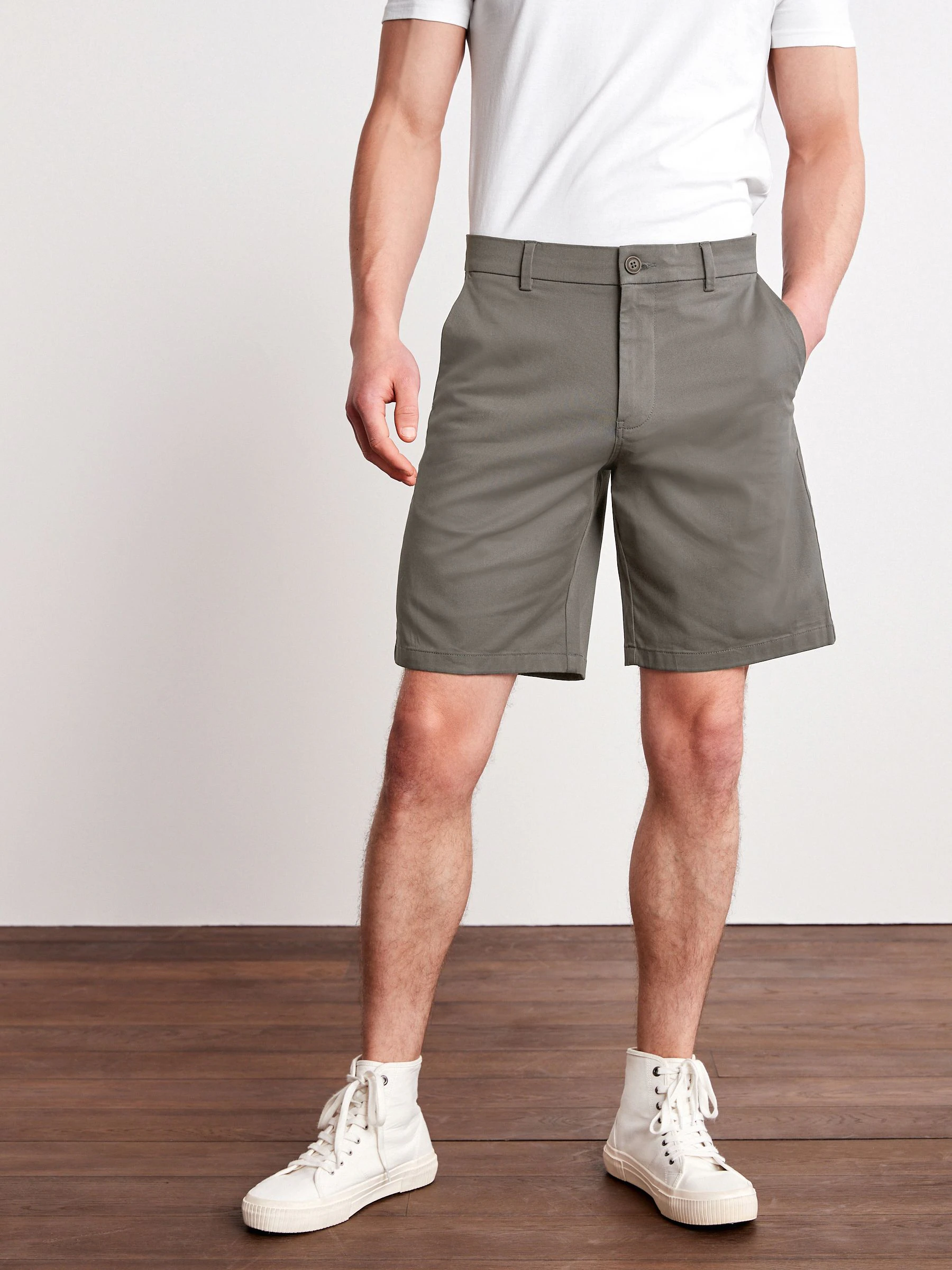 Antraciet - Relaxed fit - Chinoshort met stretch