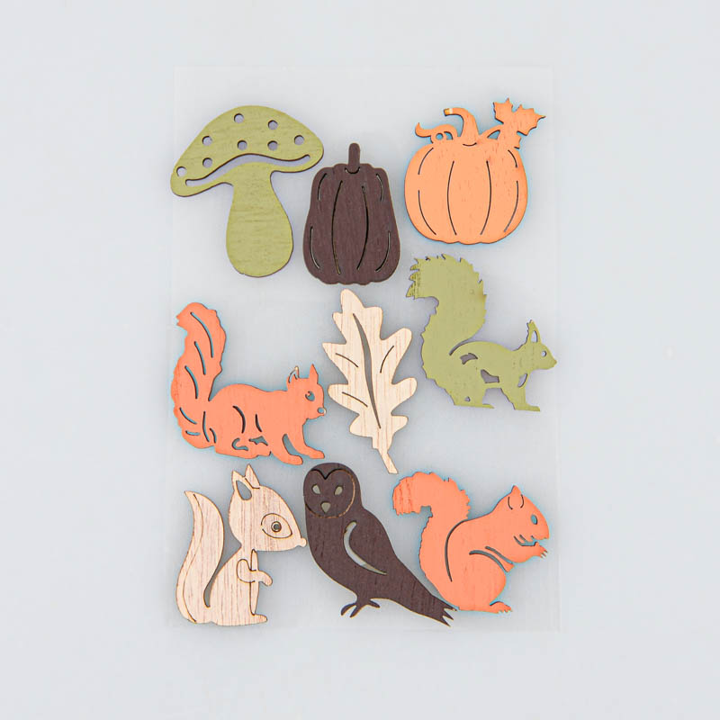 9 décorations adhésives 'Cœur d'Automne'