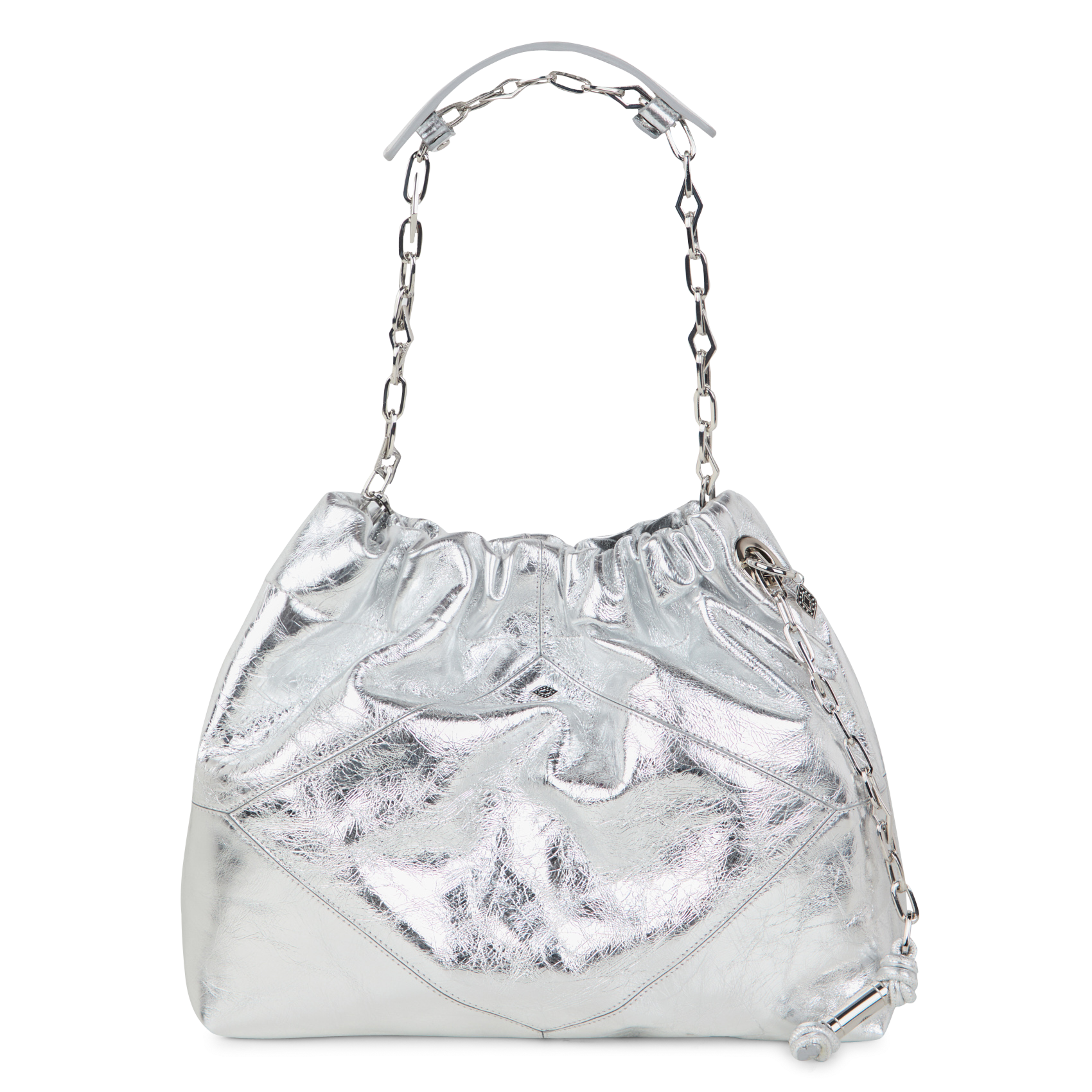 JUNE - Sac porté épaule en cuir | Argent