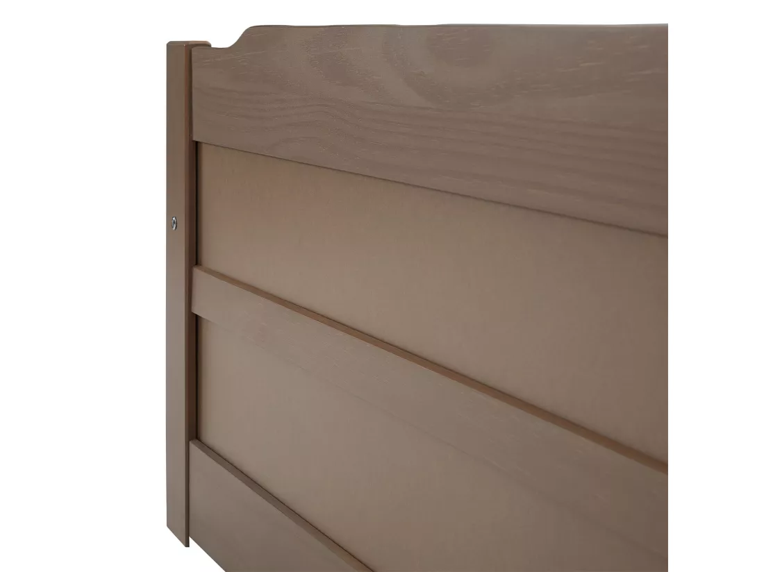 Lit gigogne LORENA 1 place tiroir lit simple fonctionnel pour enfant 90 x 190 cm en pin massif lasuré taupe