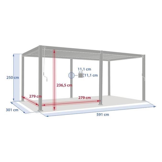 Pergola bioclimatique électrique EVORA Effet bois Honey