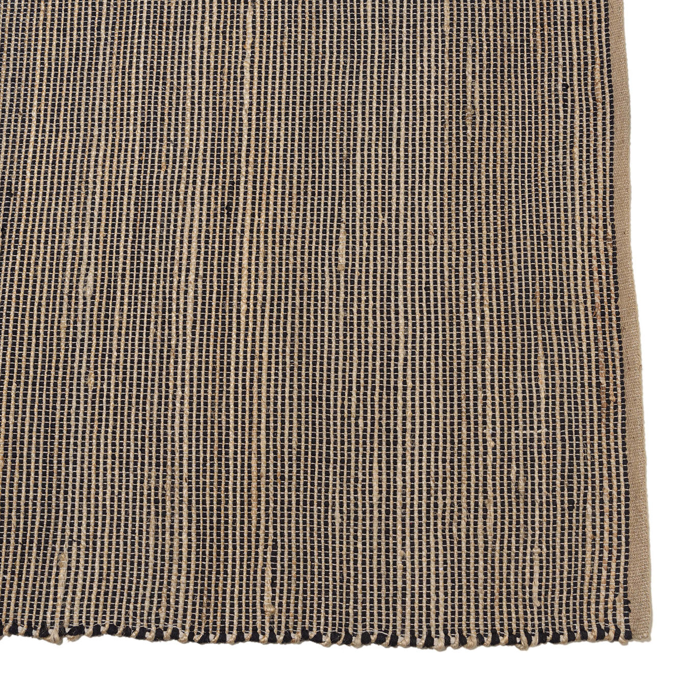 Macabane Tapis en Jute & Coton Quentin sable/noir - 230x160 cm