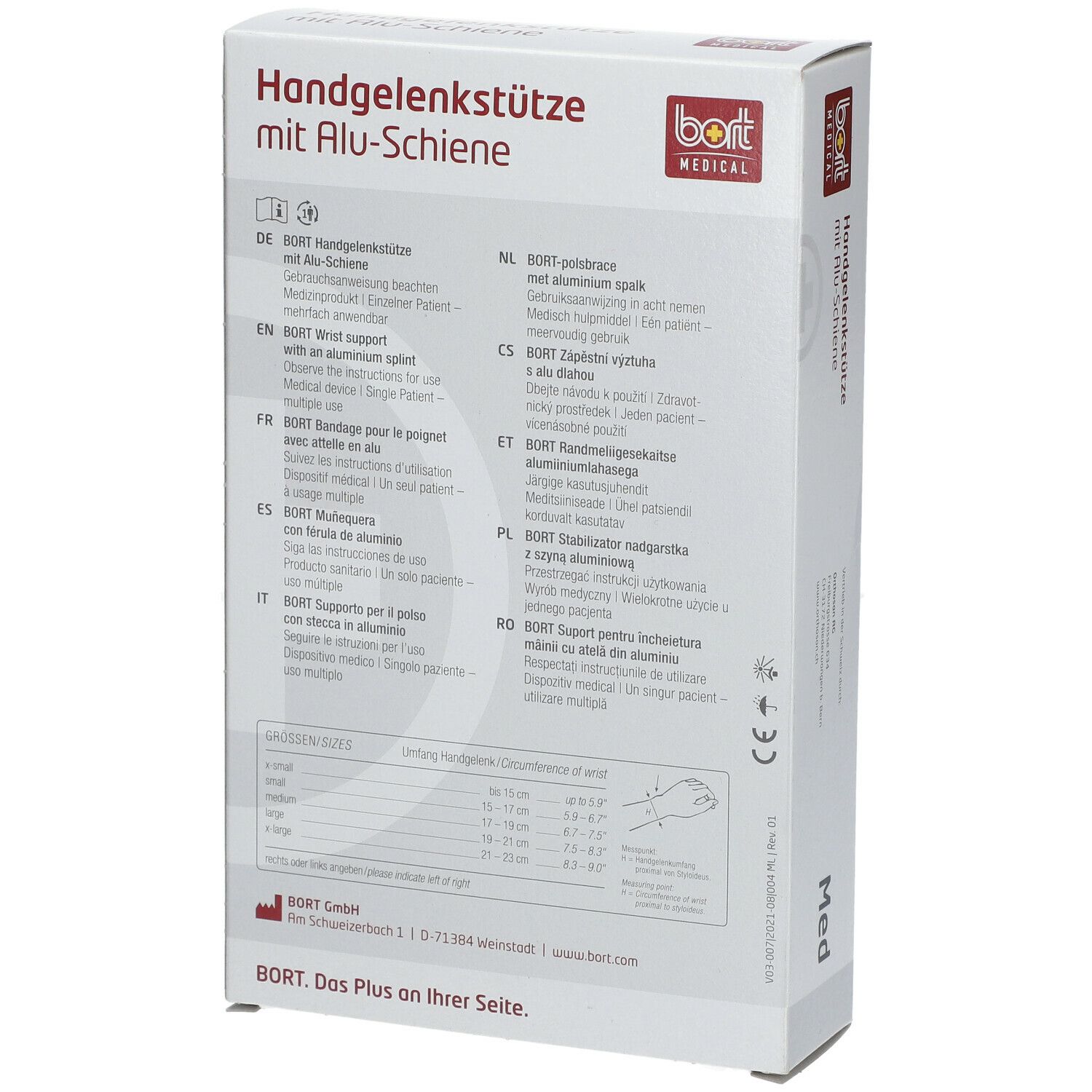 BORT Handgelenksstütze mit Alu-Scheine