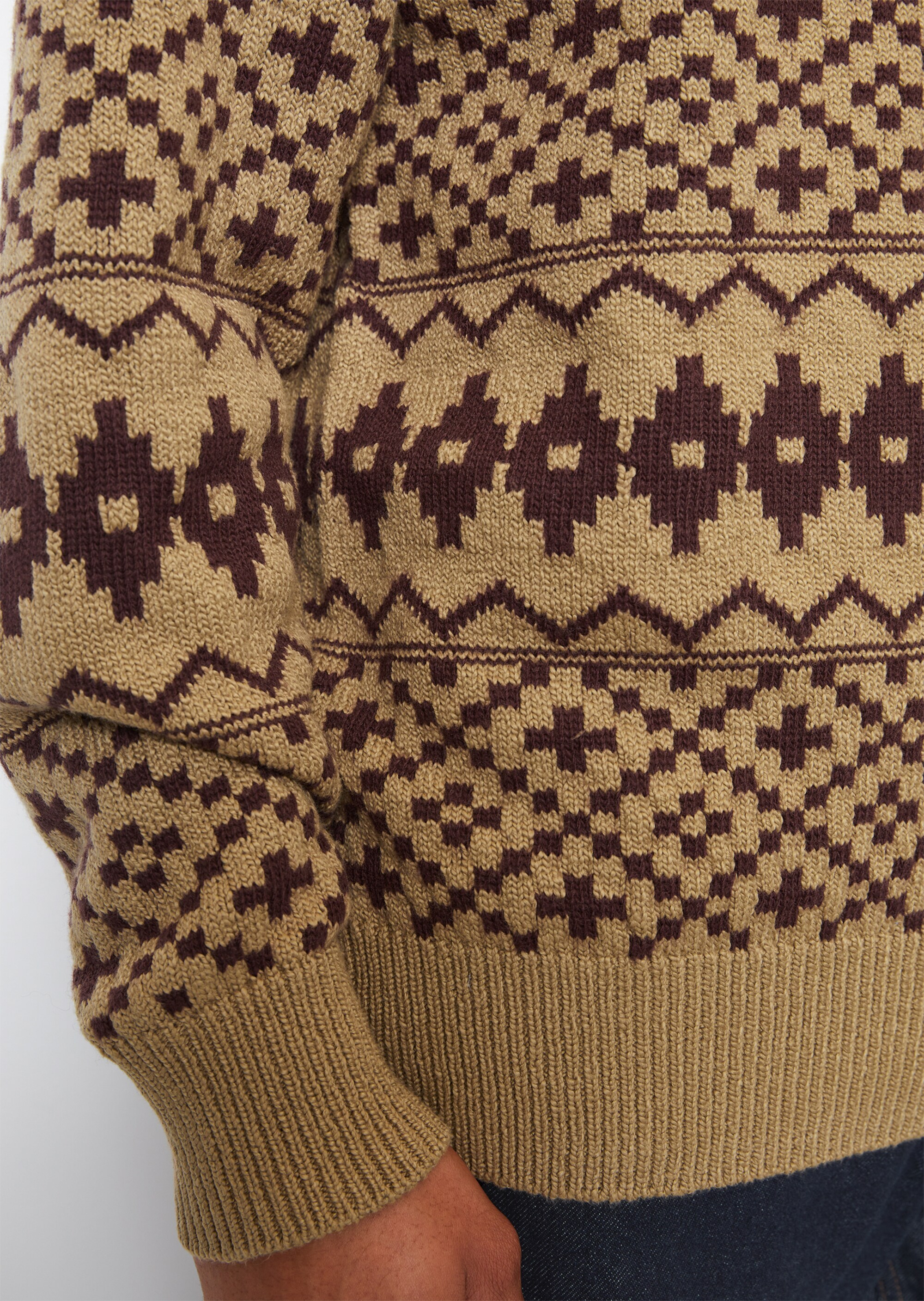 Pullover regular aus Baumwolle-Schurwolle-Mix