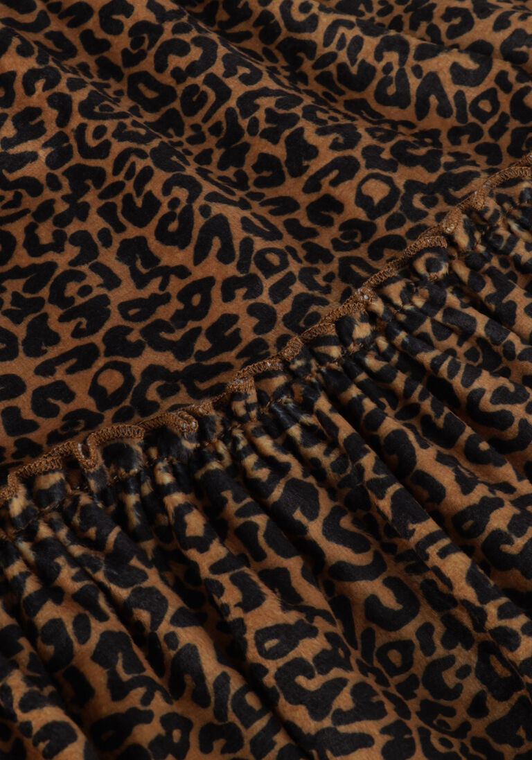 MOODSTREET camel moodstreet minirok velours leopard skirt