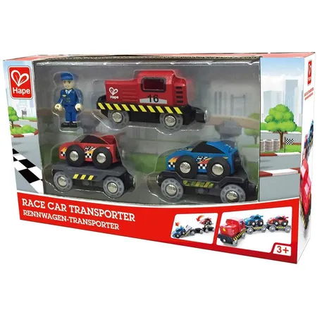 Hape Rennwagen-Transporter