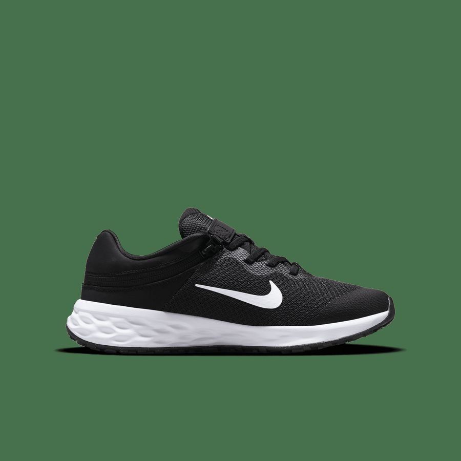 Nike Revolution 6 FlyEase Big Kids' BLACK/WHITE-DK SMOKE GREY