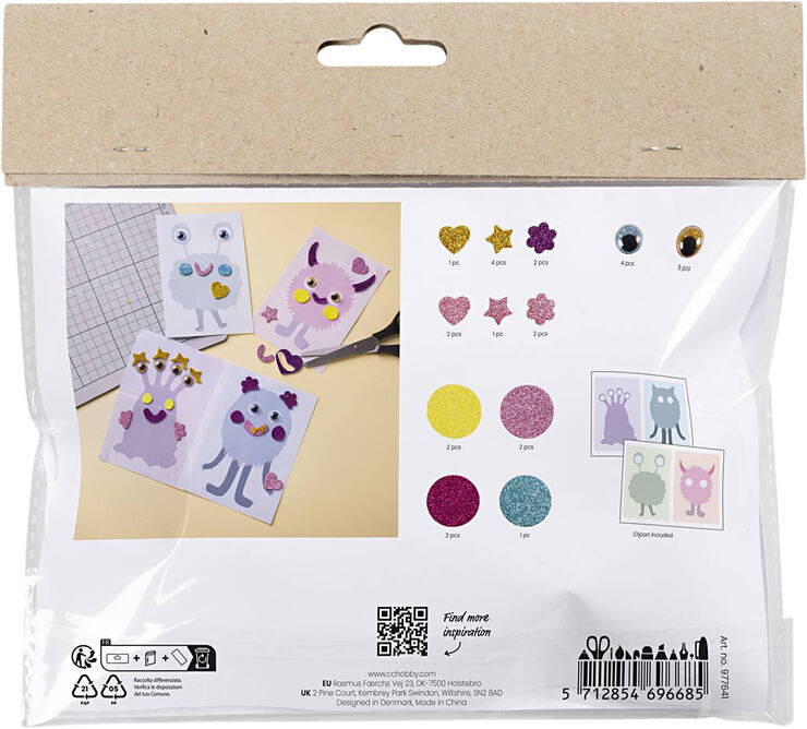 Creativ Company Mini DIY Kit Dekoration, Monstercollag