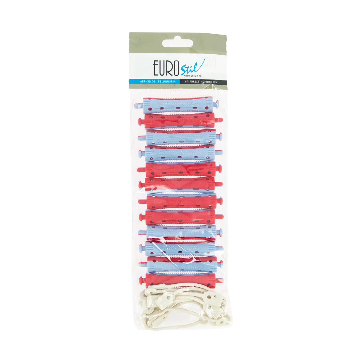 Bigoudis Permanentes Bleu et Rouge Courts X12