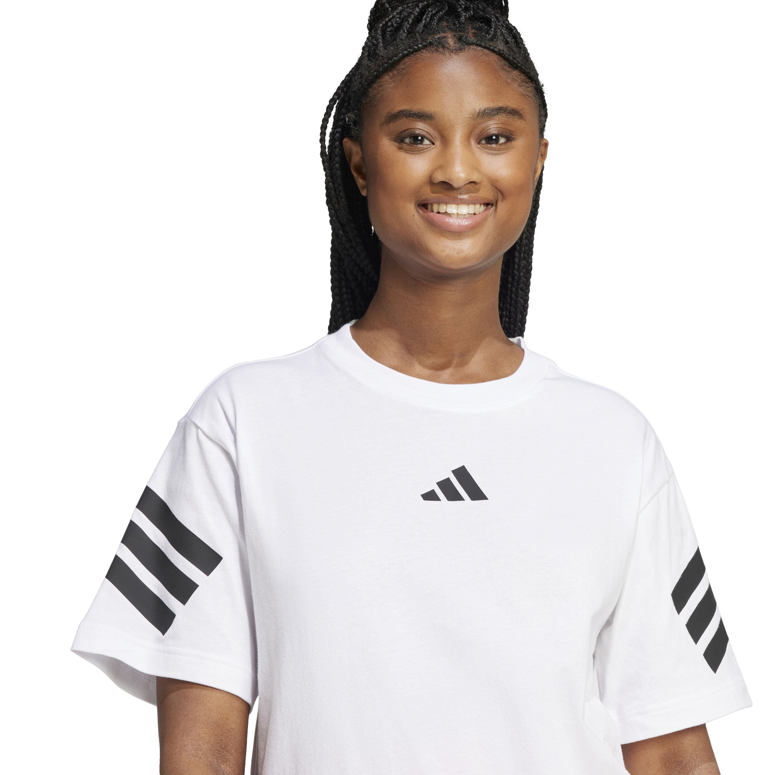 adidas Future Icon 3Stripes T-shirt Femmes - Blanc , Noir
