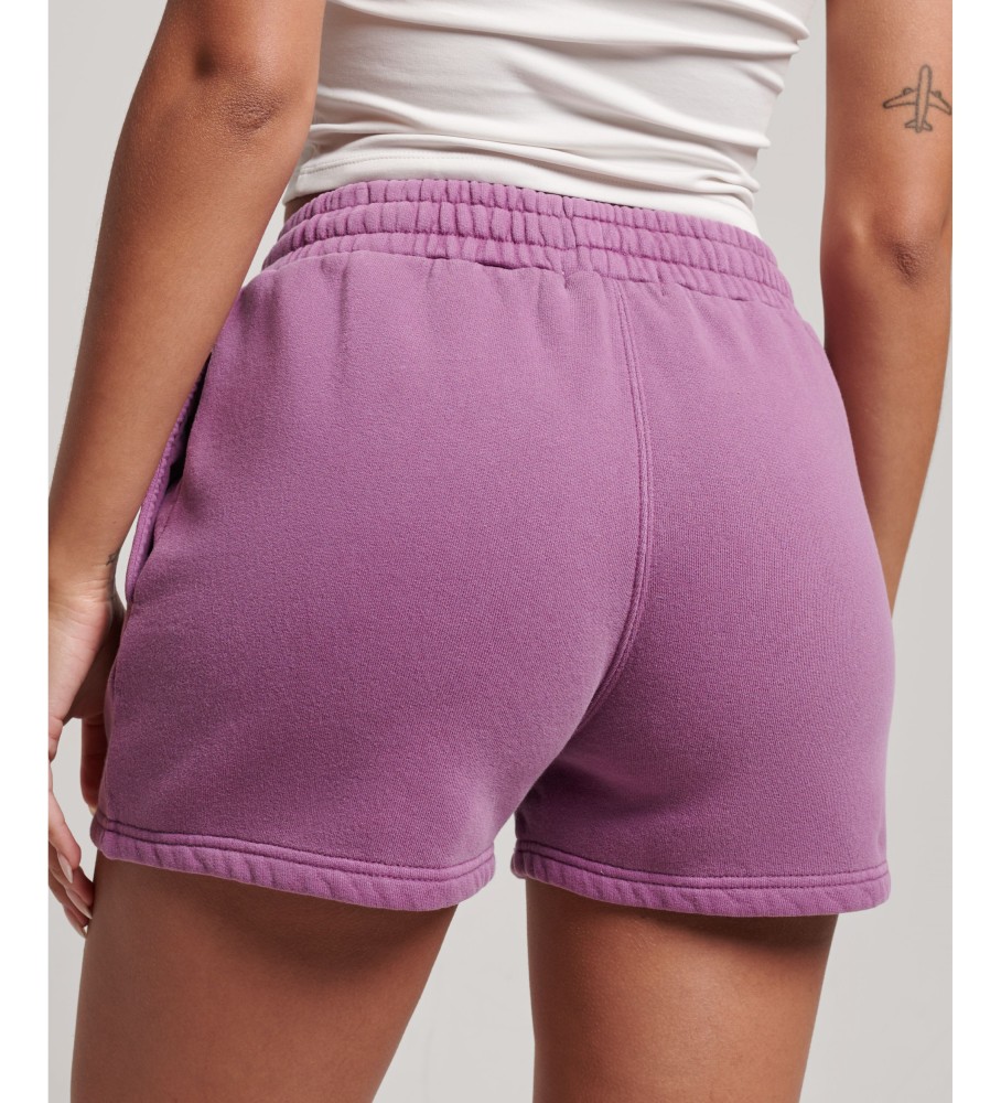 Shorts lilás com lavagem vintage da Superdry