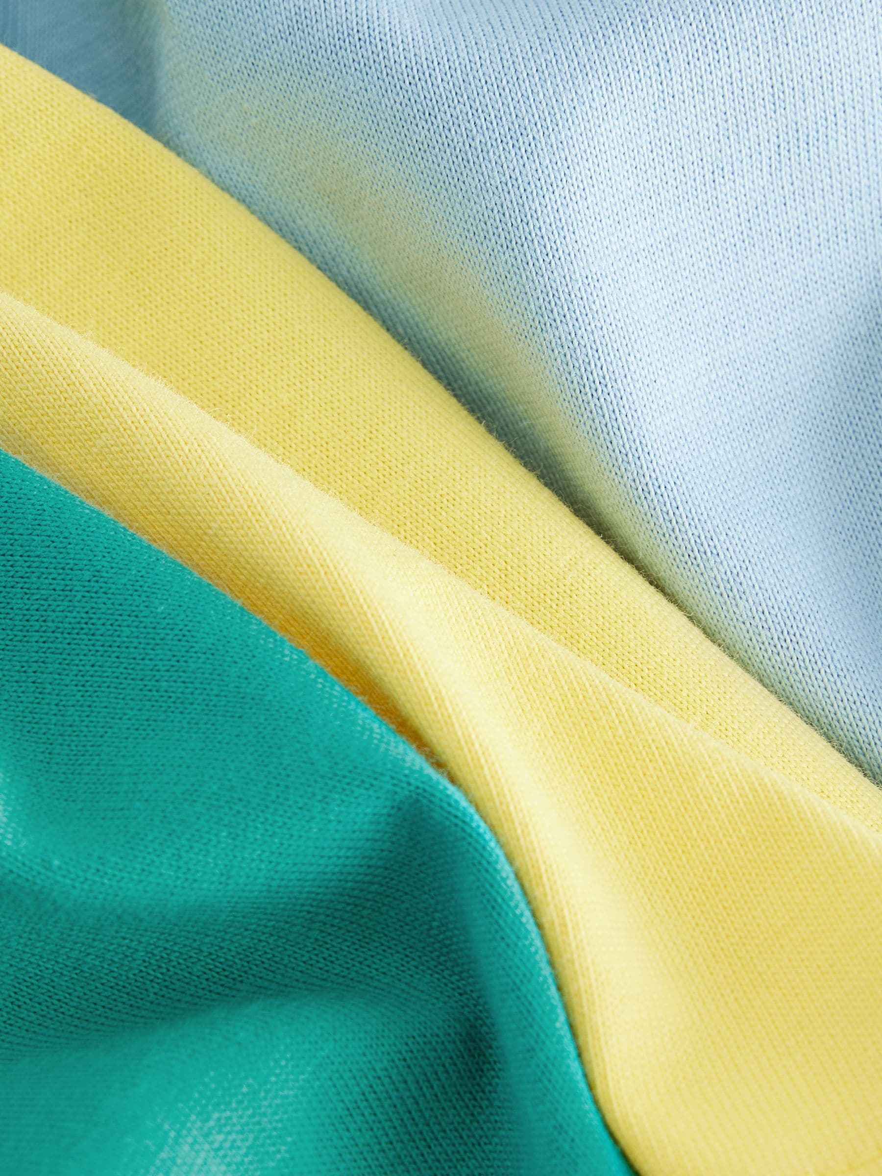 Blauw/gele strand - Verpakking van 3 T-shirts met korte mouwen en applicatie (3mnd-7jaar)