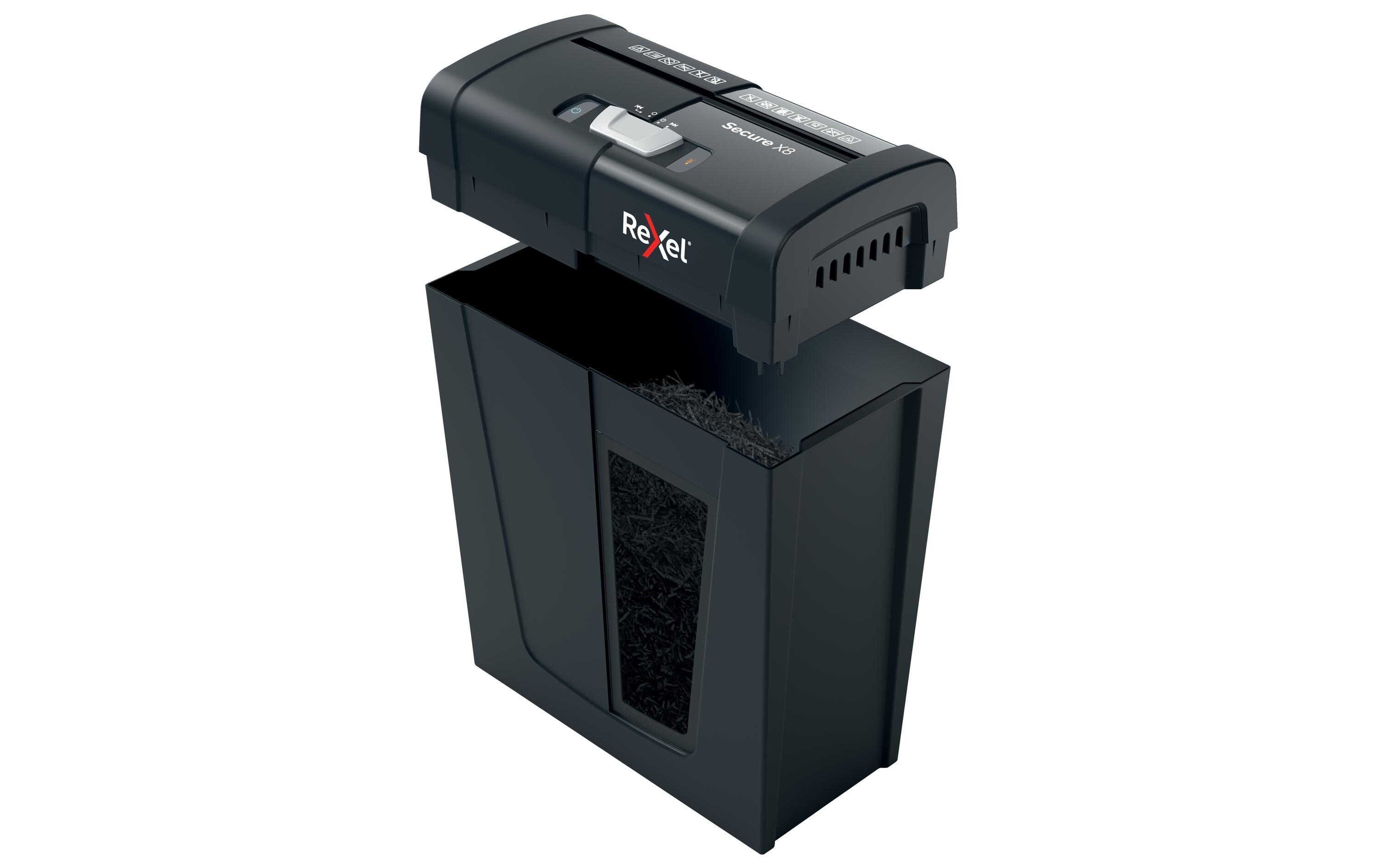 Aktenvernichter Rexel Secure X8, bis zu 8 Blatt<br>Manueller Schredder für die sichere Vernichtung vertraulicher Unterlagen