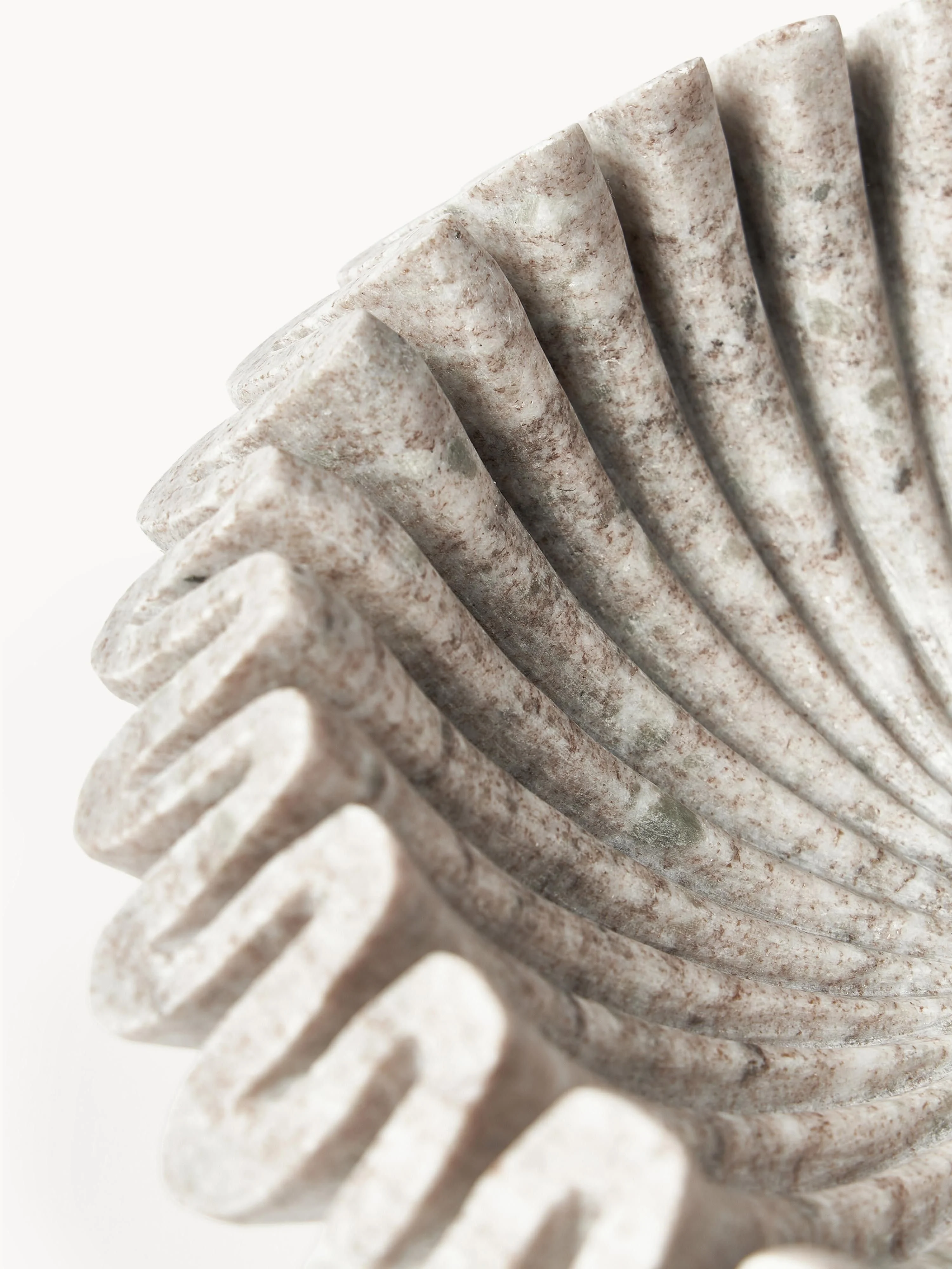 Handgemaakte decoratieve schaal Santorini van marmer, Ø 31 cm