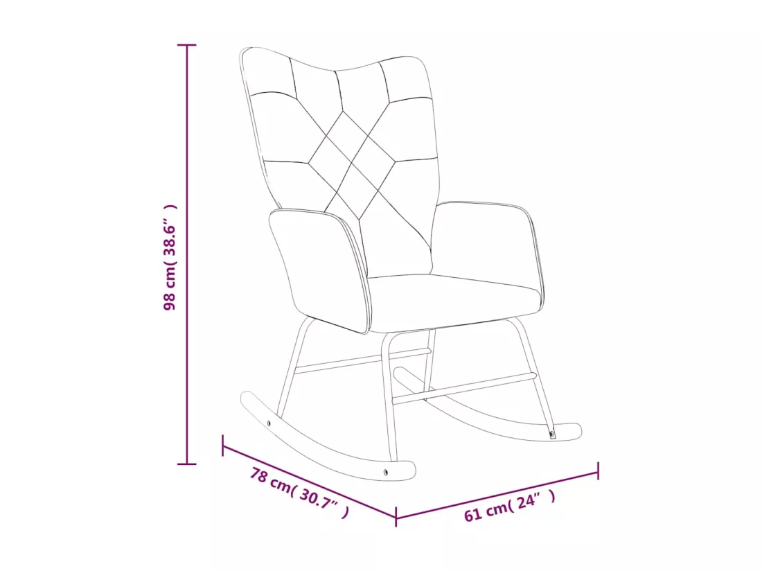 Chaise à bascule Patchwork Tissu